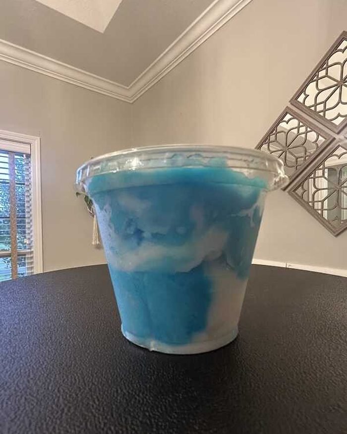 Blue cotton candy cup from Lovey's Lemon Lab